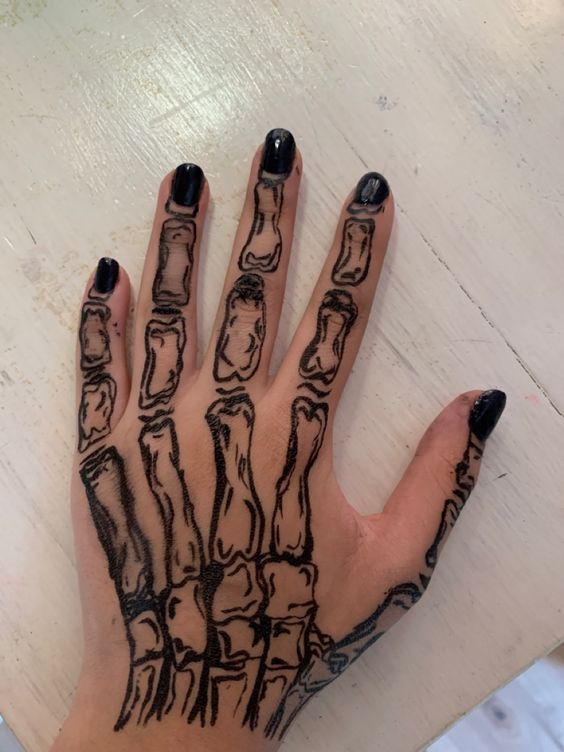 Simple Skeleton Hand Tattoo - skeleton hand tattoo meaning