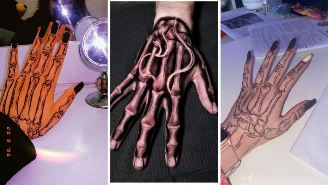 Top Eye Catching Skeleton Hand Tattoo Designs (Best Guide) - skeleton hand tattoo meaning