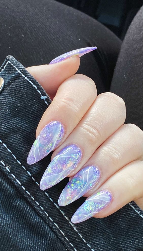 Unique Ombre Purple Nails - ombre purple nails short