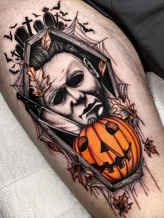 Halloween Tattoos Ideas for Males and Females -  halloween tattoo meaning