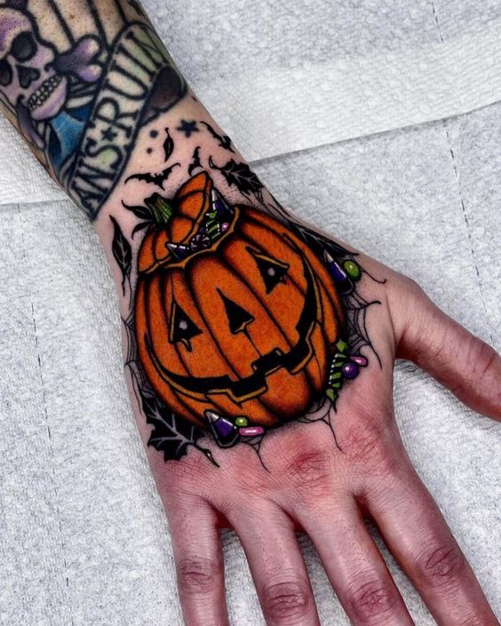Pumpkin Tattoo for Halloween - pumpkin tattoo meaning