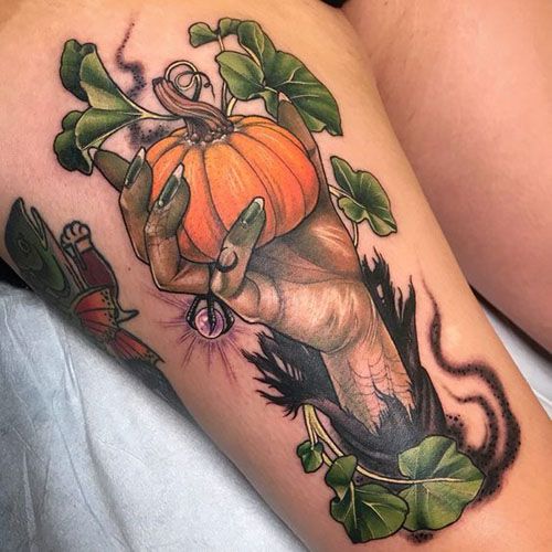 Pumpkin Tattoo for Halloween - pumpkin tattoo meaning