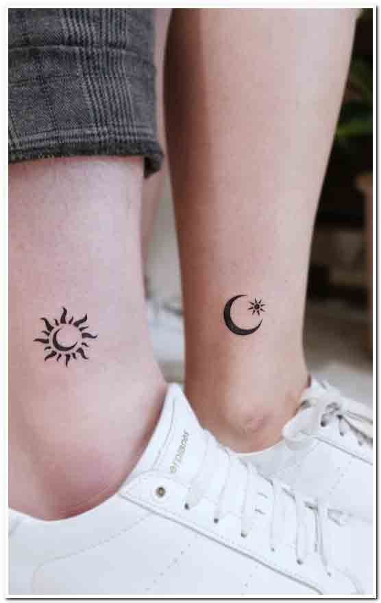 Simple Sun and Moon Tattoo - simple sun tattoo