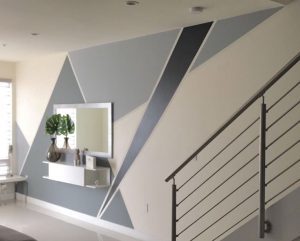 Elegant Grey Geometric Wall Paint - wall paint designs