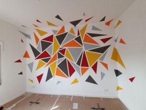 Random Geometric Wall Paint - geometric wall paint colors