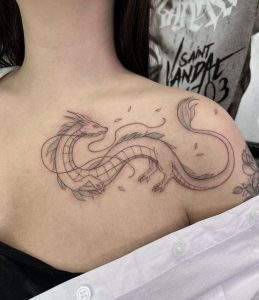 Women's Feminine Dragon Tattoo - Small dragon tattoo designs female