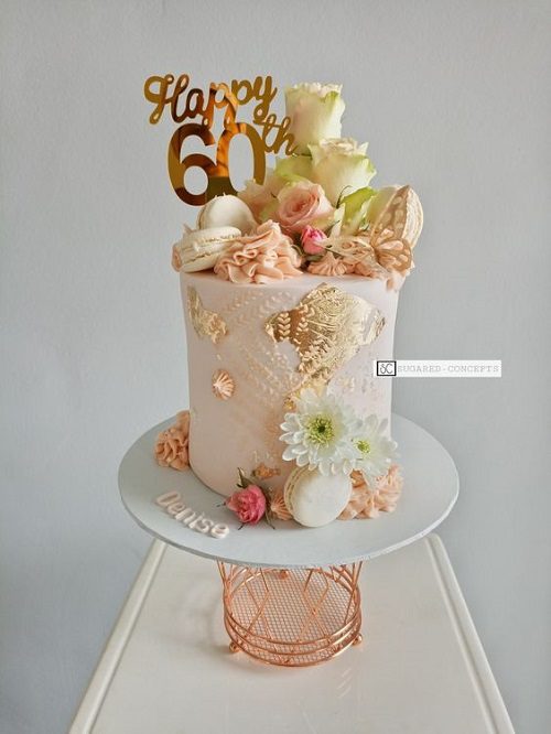 60th Birthday Cake Ideas - Elegant 60th Birthday Cake for Mom