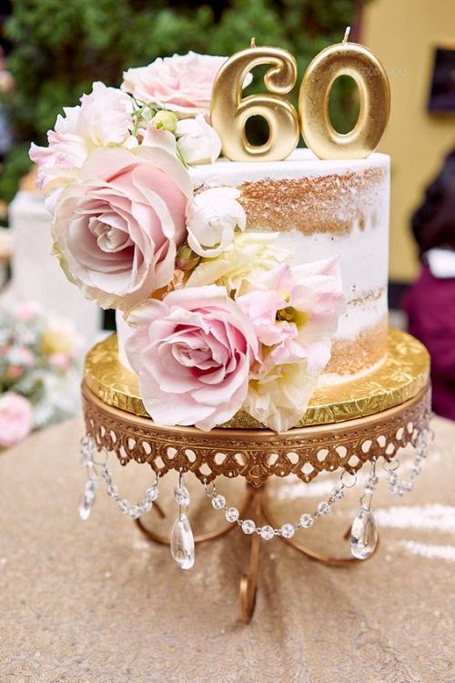 60th Birthday Cake Ideas - Elegant Birthday Cake for Mom