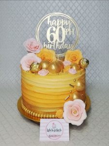 60th Birthday Cake Ideas for Her - Gold 60Th Birthday Cake Idea