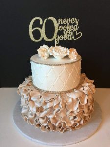 60th Birthday Cake Ideas for Her - Gold Glitter 60Th Birthday Cake Idea