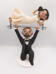 Funny Wedding Cake Toppers - Funny Weight lifting wedding cake topper