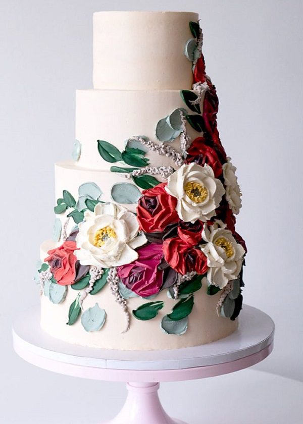 Beautiful Flower engagment cake designs - delicious engagment cake ideas