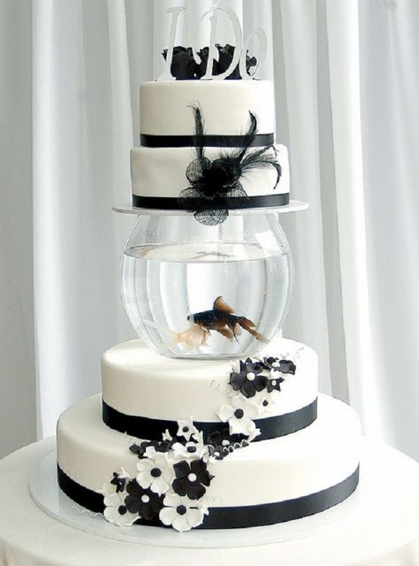 Best Fish tank black engagment cake designs - Outstanding engagment cake ideas