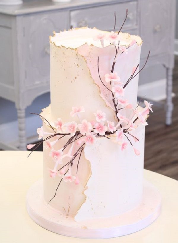 Cherry Blossom Party Engagment Cake - Uniqe flowers engagment cake idea