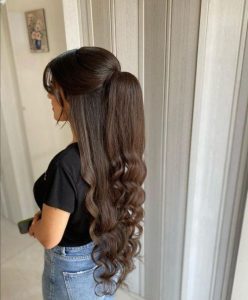 Stylish long hair style - Easy hairstyles for birthday girl