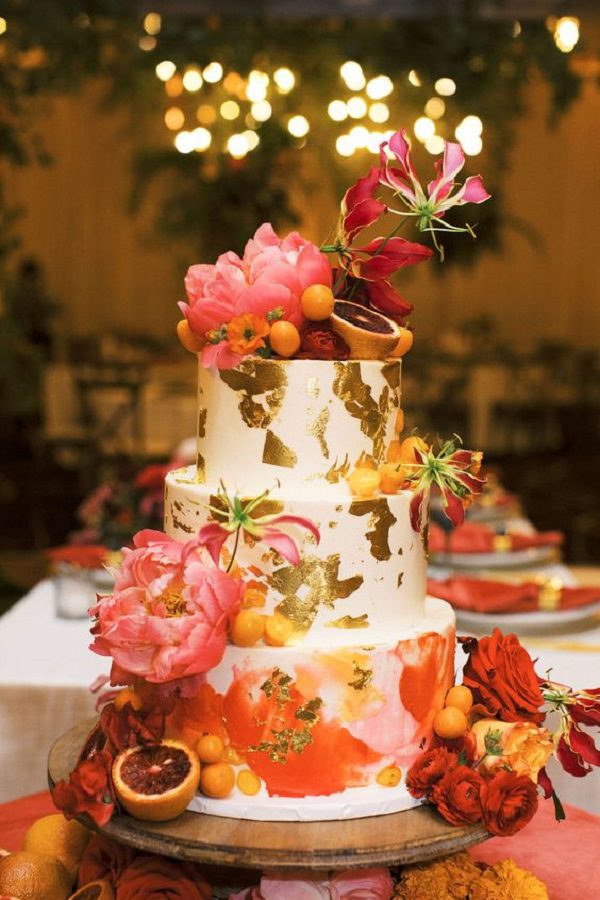 Tropical Flower Engagment Cake Idea - best flowers engagment cake idea