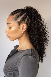 cornrow ponytail - Birthday hairstyles for natural hair