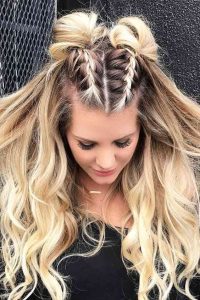 cute double bun hairstyle - birthday hairstyles weave braids