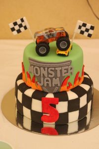 monster jam birthday cake - Grave Digger Monster Truck cake