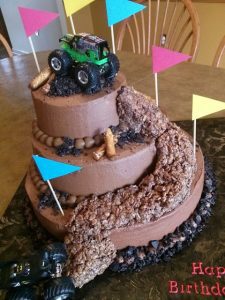 monster jam birthday cake - Graves Diggers Monster Truck cakes