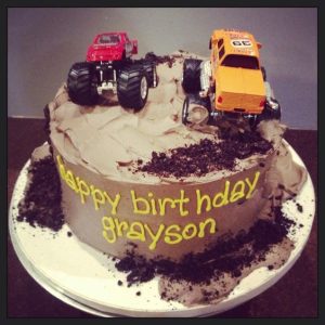 monster jam birthday cake - Monster Trucks sheet cake