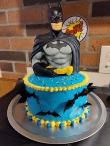 simple batman cake design - yummy blue birthday batman cake