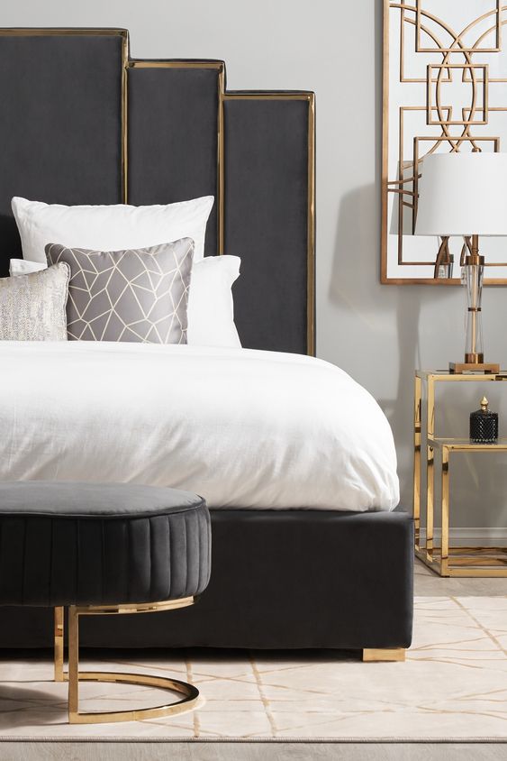 luxurious black and gold bedroom - Modern Luxury Bedrooms Ideas