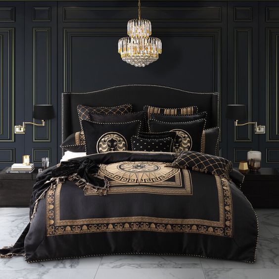luxury black bed - Beautiful Blackroom Ideas