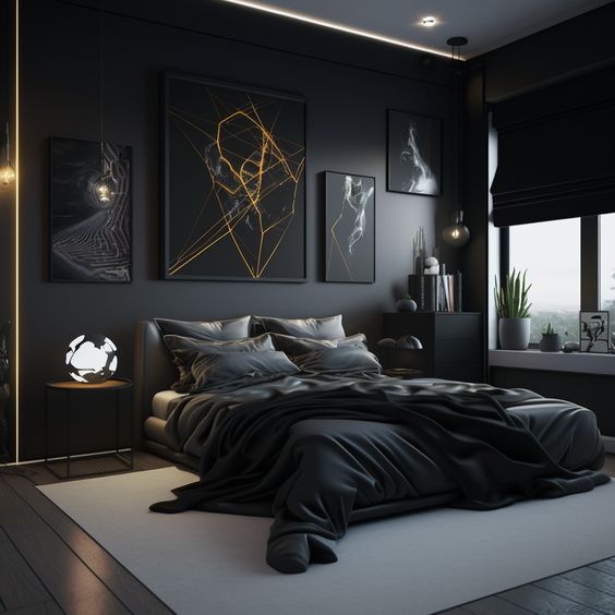 luxury black bedroom furniture - Beautiful Black Rooms Ideas
