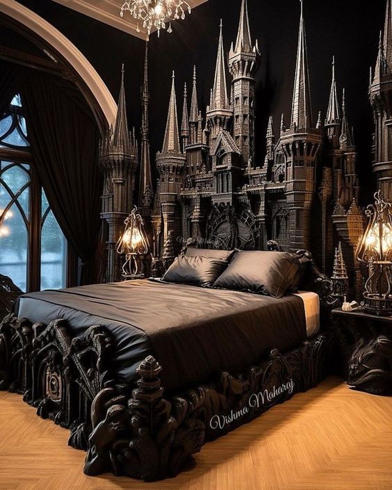 luxury gothic black bedroom - Gothic Bedroom Idea