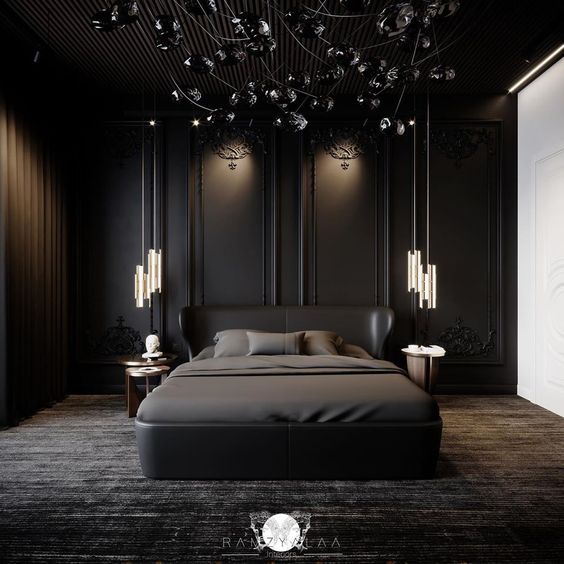 luxury gothic black bedroom - Gothic Home Decors