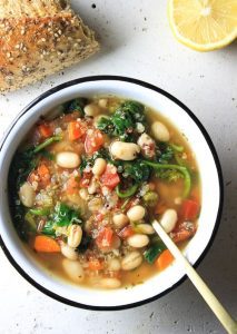 Quinoa Vegetable Soup with Kale - Quinoa vegetable soup with kale and tomatoes